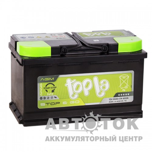 Автомобильный аккумулятор Topla AGM Stop-n-Go 80R 800A  114080