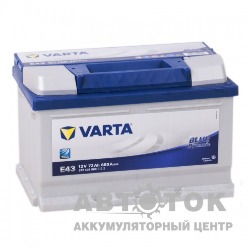 Автомобильный аккумулятор Varta Blue Dynamic E43 72R 680A