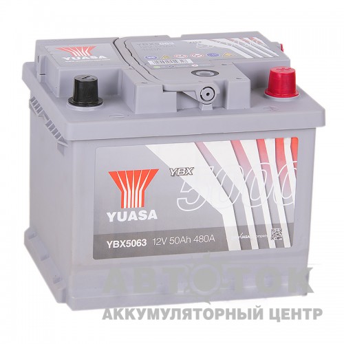 Автомобильный аккумулятор YUASA YBX5000 50R низ. 480А  Silver High Performanse YBX5063