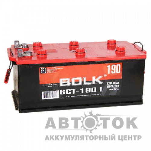 Автомобильный аккумулятор BOLK 190 рус клеммы под болт 1200A  AB1901