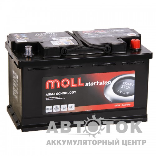 Автомобильный аккумулятор Moll AGM 80R Start-Stop 800A