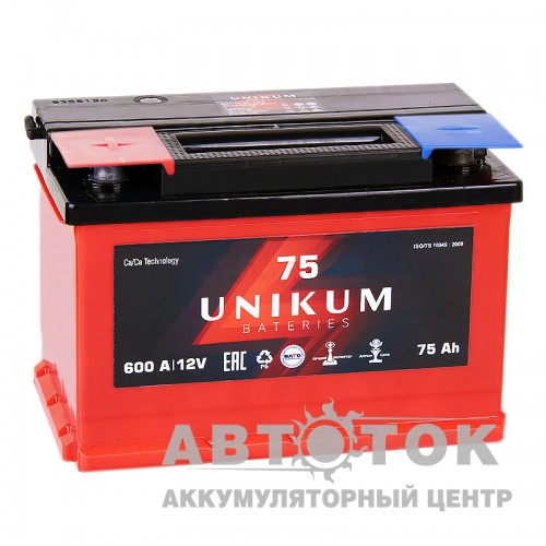 Автомобильный аккумулятор UNIKUM 75L 600A