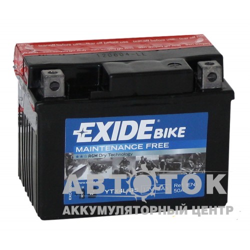 Автомобильный аккумулятор Exide AGM ETX4L-BS 3 А·ч 50A