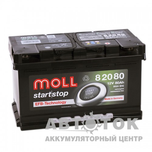 Автомобильный аккумулятор Moll EFB 80R Start-Stop 800A