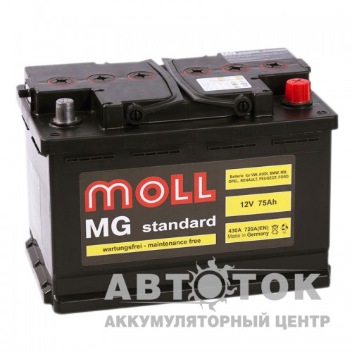 Автомобильный аккумулятор Moll MG Standard 75R 720A