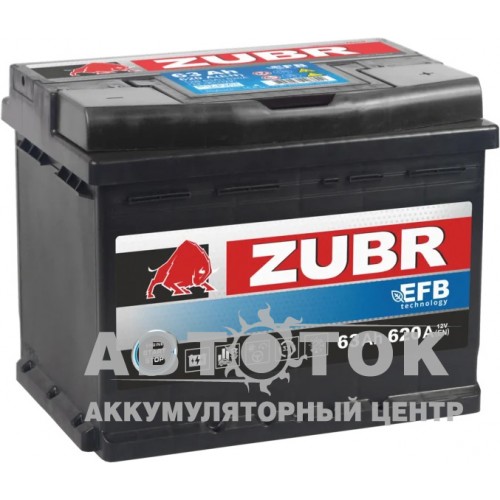 Автомобильный аккумулятор ZUBR EFB 63R 620A