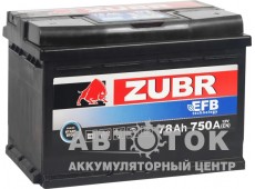 Автомобильный аккумулятор ZUBR EFB 78R 750A